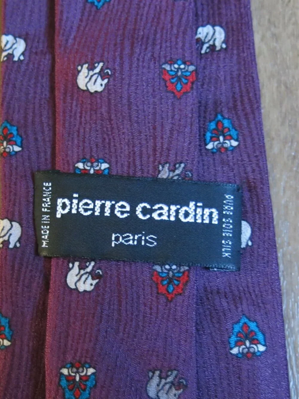 Pierre Cardin Paris Multi Color Animal Print 100% Silk Men's Neck Tie - Picture 5 of 5
